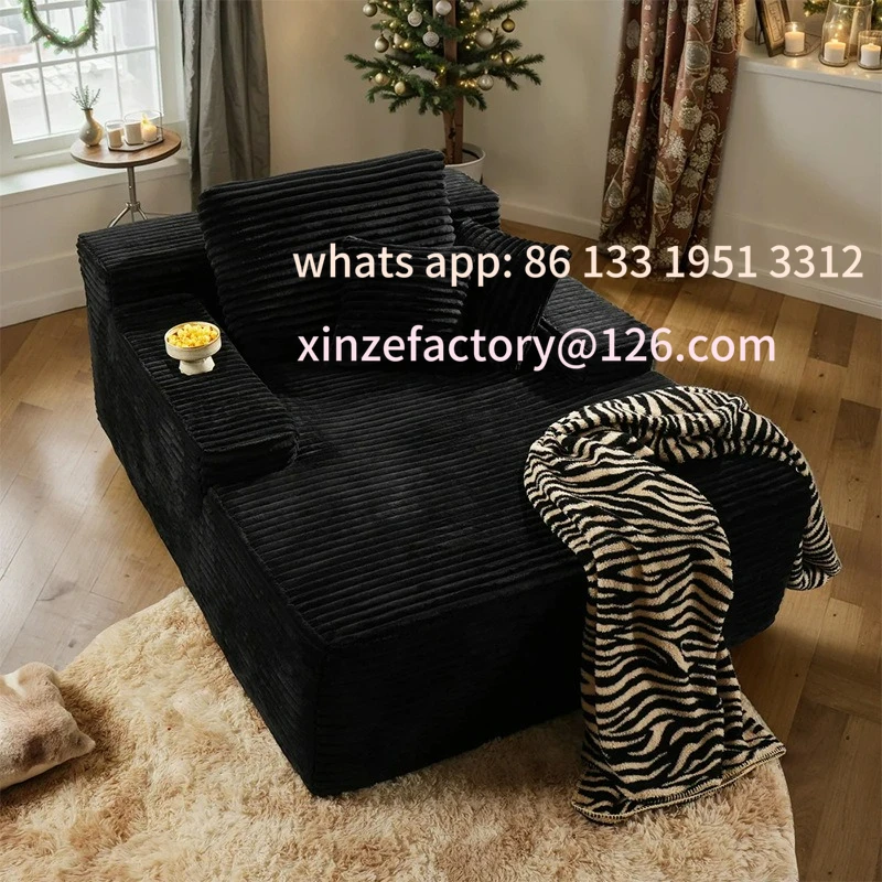 Customizable vacuum compression tofu retro corduroy fabric compression sofa