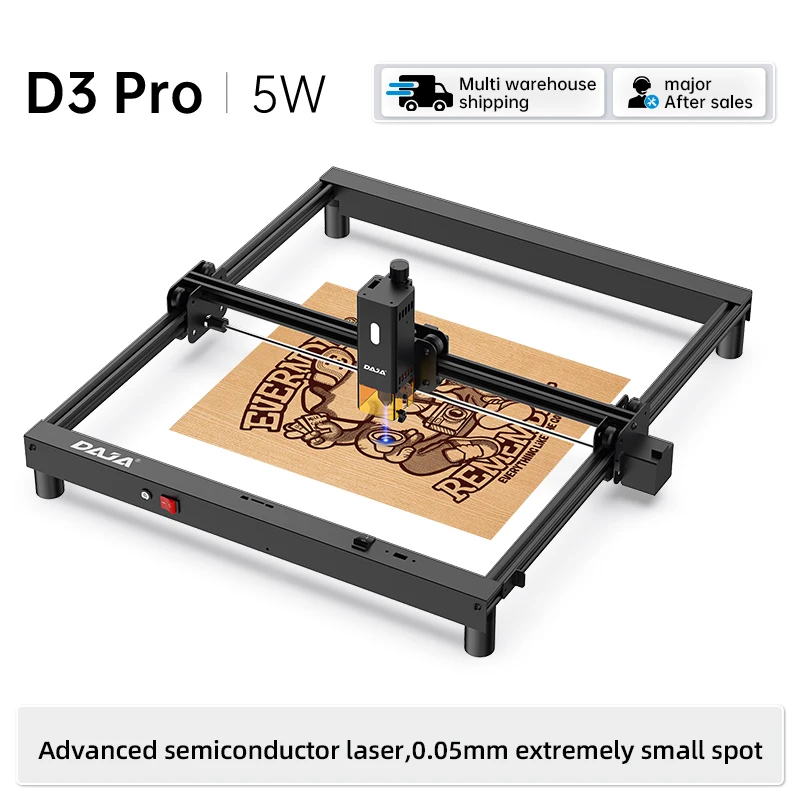 DAJA D3 PRO 4040 Macchina per incisione laser Taglierina per incisore laser Fai da te Piccole imprese Legno Pelle Vetro Carta acrilica Gomma