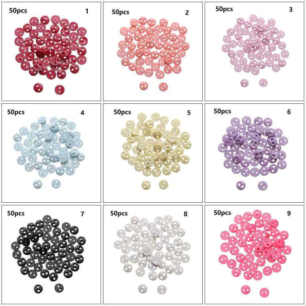 50 szt. 4mm Akcesoria Rękodzielnicze Mini Guziki DIY Ubranka dla Lalek Odzież Klamry do Szycia Plastikowe Klamry