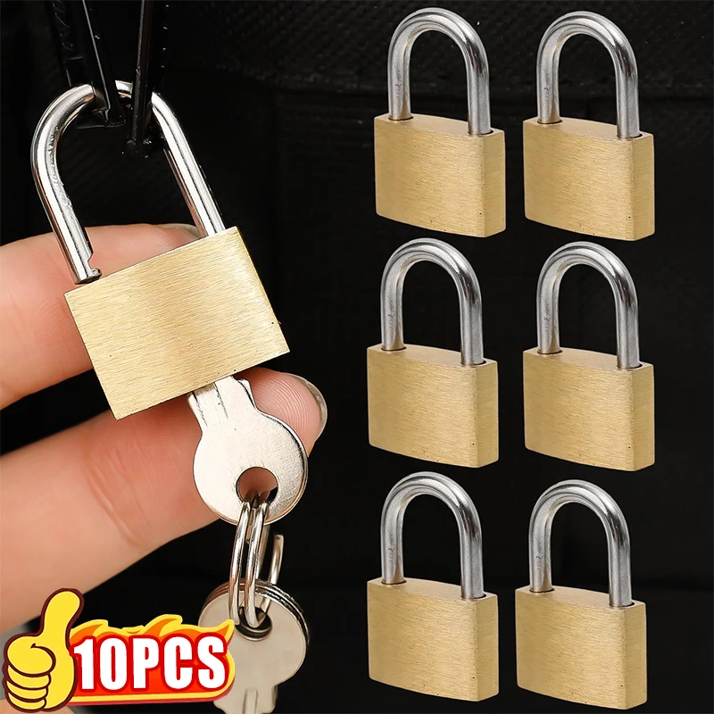 Candado de Viaje de Cobre, Mini Candado con Llaves, Antirrobo, Seguridad para Equipaje, Maleta, Mochila, Cremallera, Cajón, Gabinete, Portátil, Pequeño
