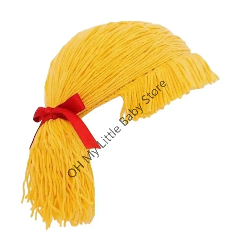 M76C طفل بنين بنات شعر مستعار قبعة الجدة أغطية الرأس للجنسين هيربيسي قبعات سهلة الارتداء لفستان إبداعي ومتعة يومية