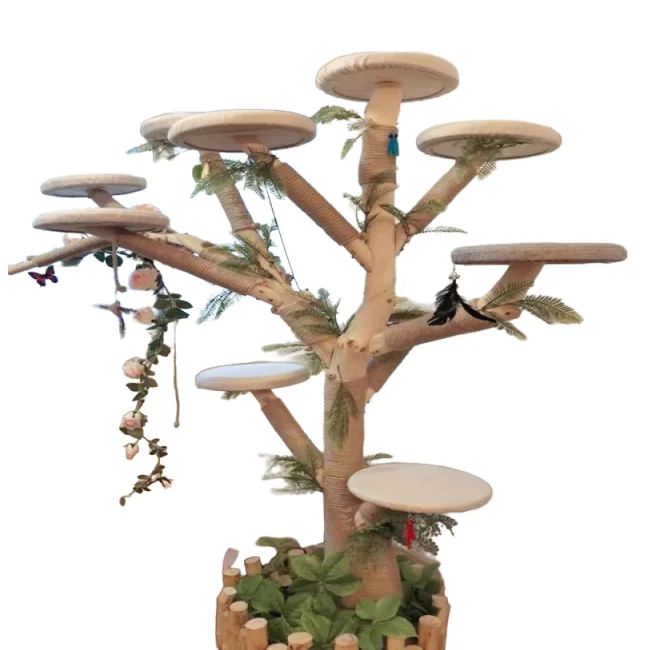 wear-resistant solid wood dry tree cat climbing frame factory wholesale false tree integrated