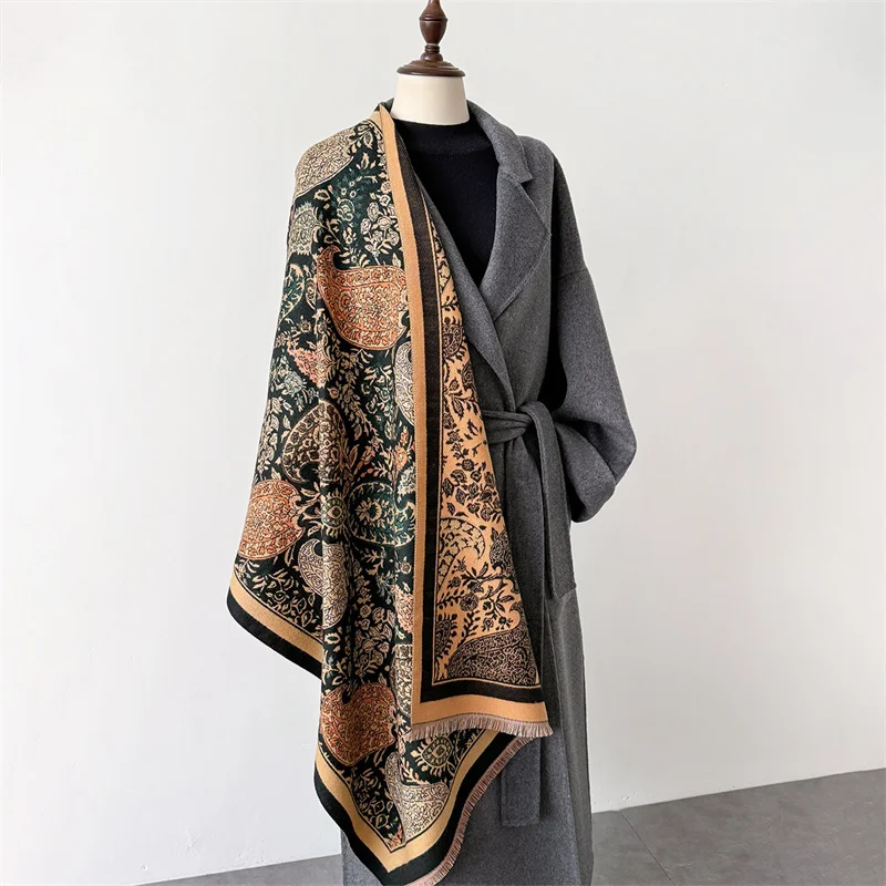 2024 New Cashmere Scarf for Women Luxury Print Shawl Wraps Warm Thick Blanket Echarpe Female Bandana Bufanda Pashmina