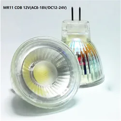 1SZT Mr11 COB Żarówka LED 35mm Średnica 5W 12V 220V Jasna Mini COB LED Mr11 Żarówka reflektorowa GU4.0/GU5.3 Lampa podstawowa