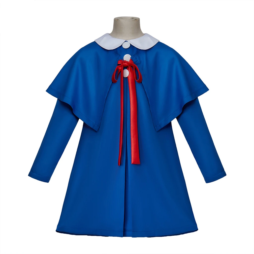 

Madeline Paper Dolls Cosplay Costume Madeline Dress Children Cloak Blue Lapel Dress for Girls