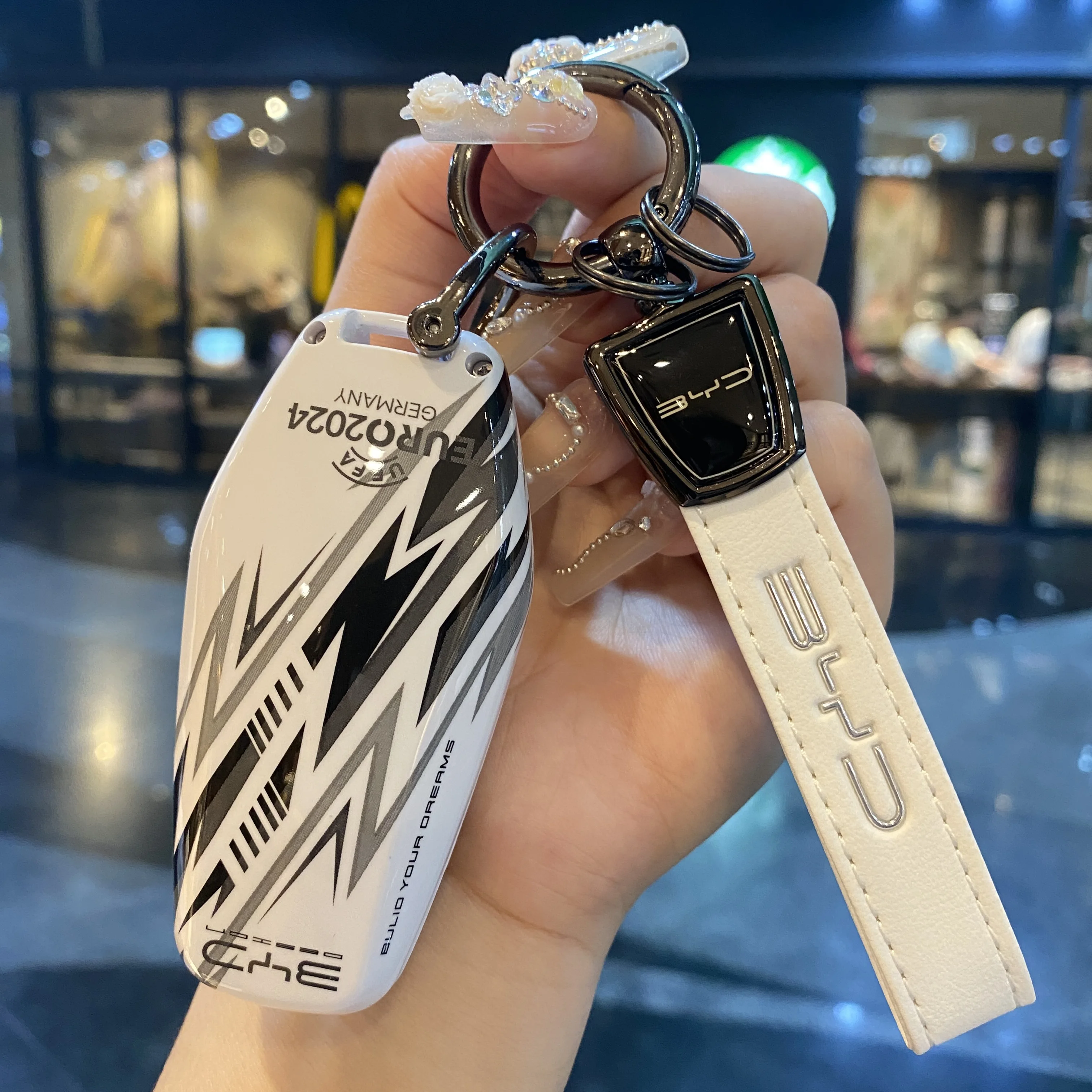 سيارة مفتاح تحكم عن بعد غطاء ل BYD أغنية زائد Atto 3 هان EV تانغ DM تشين ختم دولفين سبائك الزنك الجلود مفتاح حامل قذيفة #5