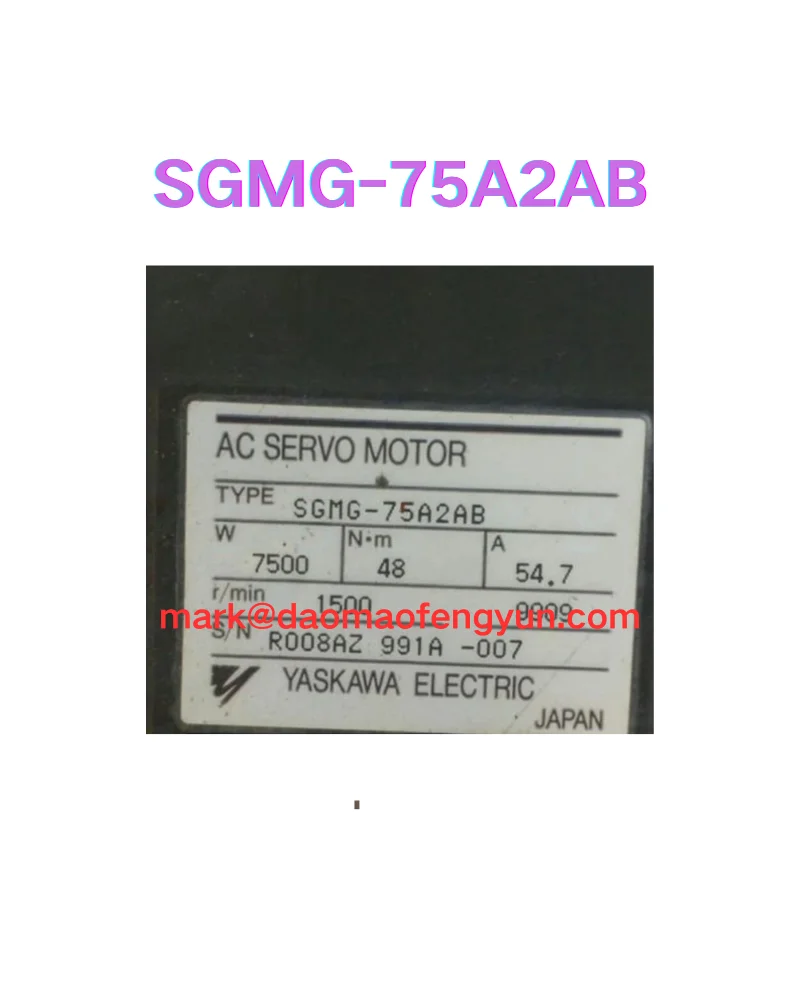 

SGMG-75A2AB New servo motor,