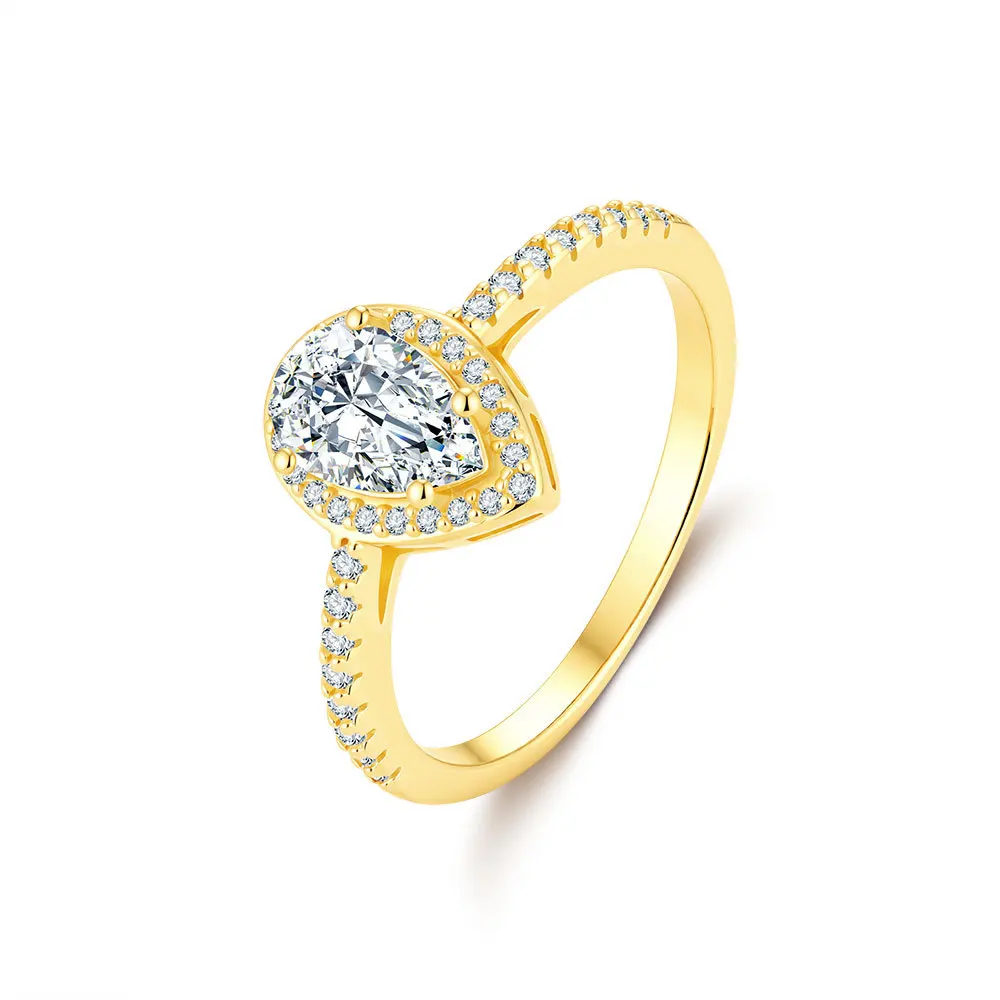 

Luxury D Color VVS1 Solitaire 1 Carat Moissanite Women's Ring -Bridal Engagement Wedding Band Gold Plated Jewelry Gift 5~9
