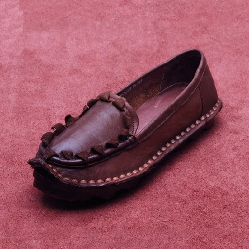 

Женские туфли Birkuir Retro из натуральной кожи, без шнурков, лоферы, повседневные туфли-лодочки, мягкая подошва, роскошные, ручной работы, удобные туфли для отдыха