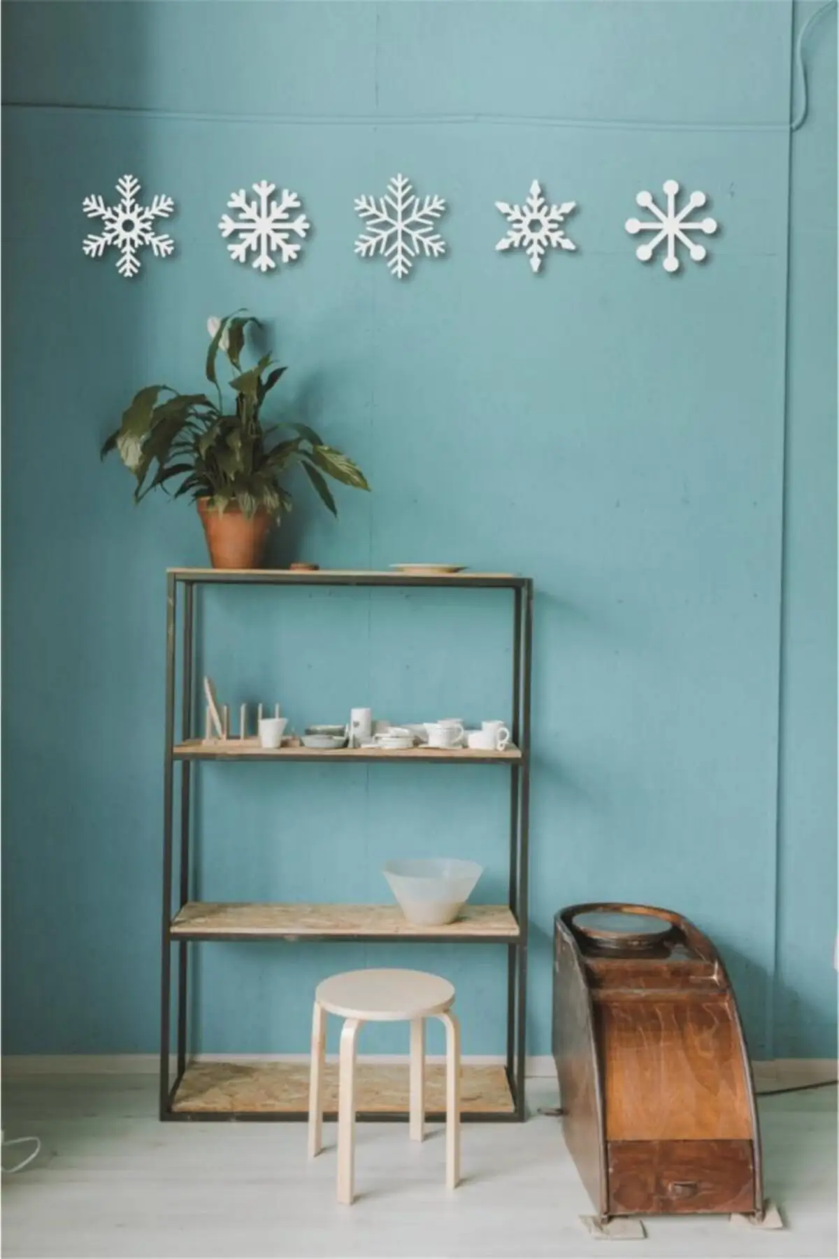 Branco flocos de neve decoração de parede de madeira ornamento de parede pintura de natal enfeite showy majestoso decorativo 2022 modelo de tendência