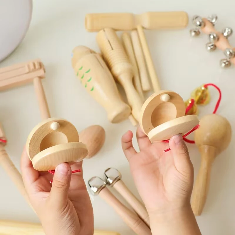 Instruments de musique Montessori en bois pour bébé jeu coule pour enfant de 1 2 et 3 ans