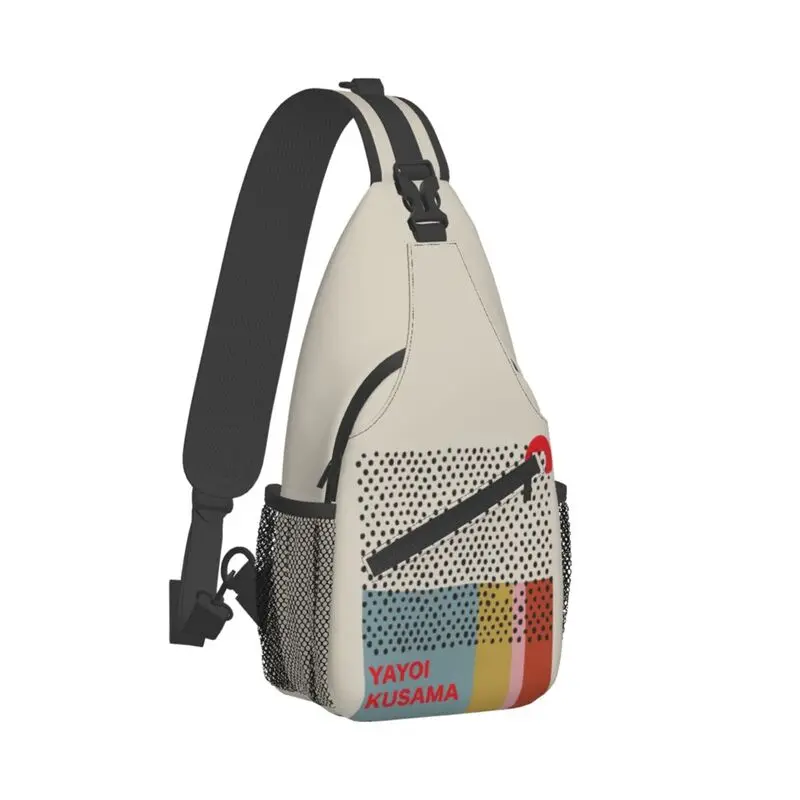 Yayoi Kusama Infinity Dots Sling Chest Crossbody Bag para hombres, mochila de hombro informal para viajes, ciclismo