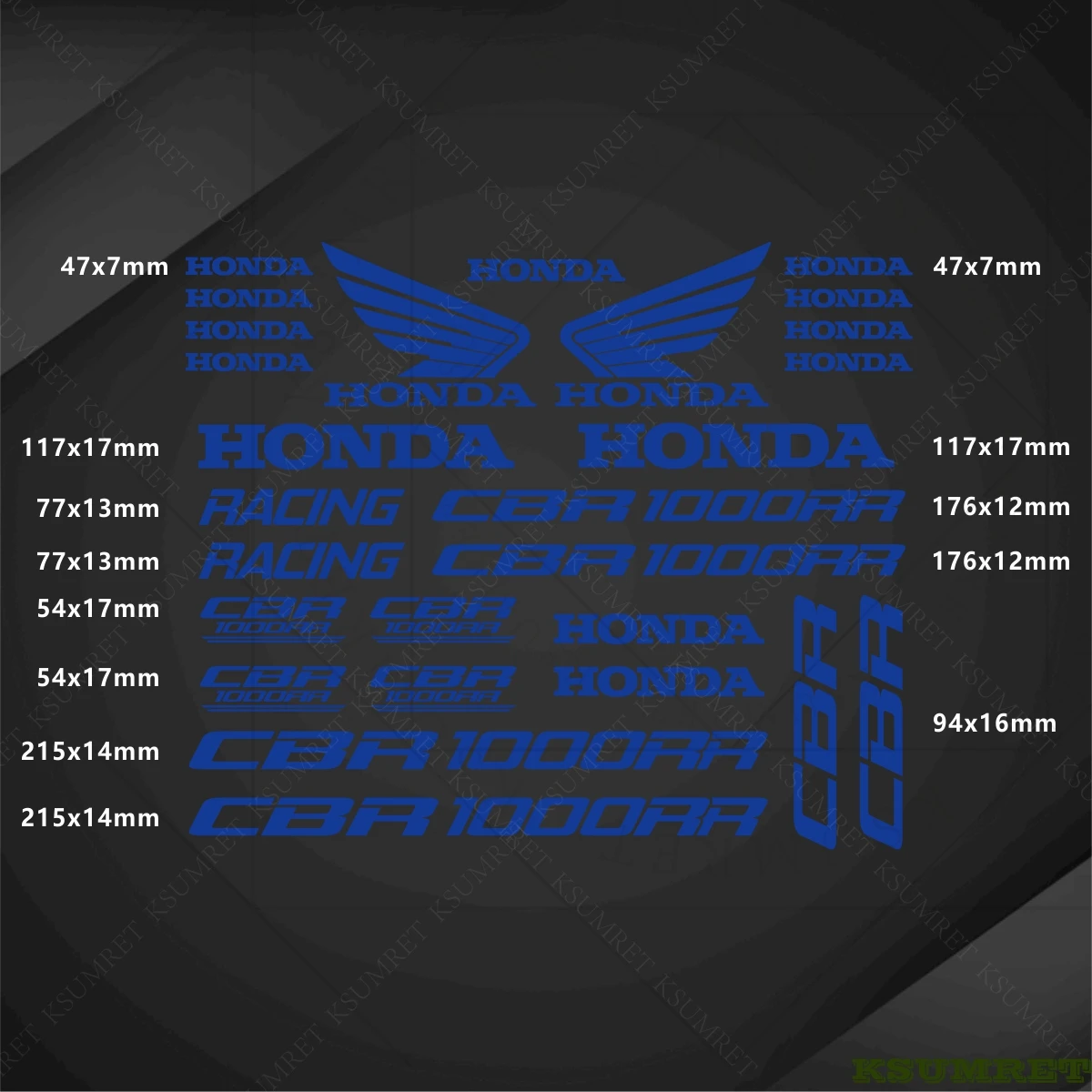 ملصقات لهوندا للدراجات النارية CBR1000RR شعار مائي مقاوم للماء