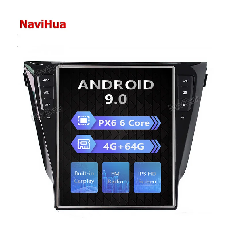 For Nissan X-Trail Qashqai 12.1 Inch Vertical Screen Tesla Android Car Dvd Radio Multimedia System Player Car Radio Upgrade