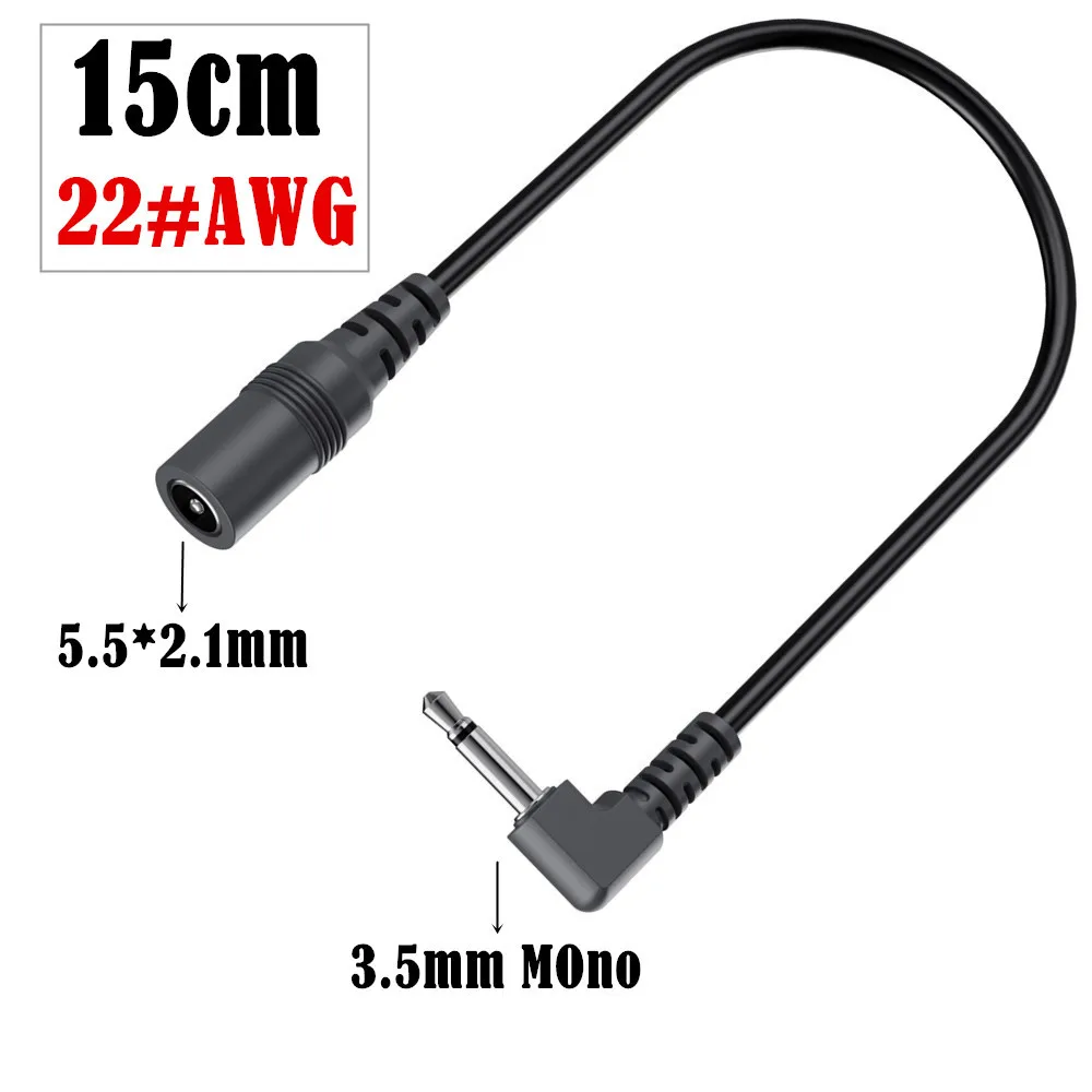 Cable Convertidor de Alimentación CC con Conector Positivo de 3.5mm (1/8\") a CC 5.5mm x 2.1mm para Pedales de Efectos de Guitarra Electro Harmonix EH DOD