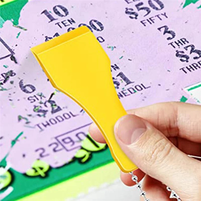 20 PCS Plastic Scraper Tool Keychain Lottery Ticket Scratcher Tool Keychain Scraper for Lottery Tcket Scratcher Keyring TQ