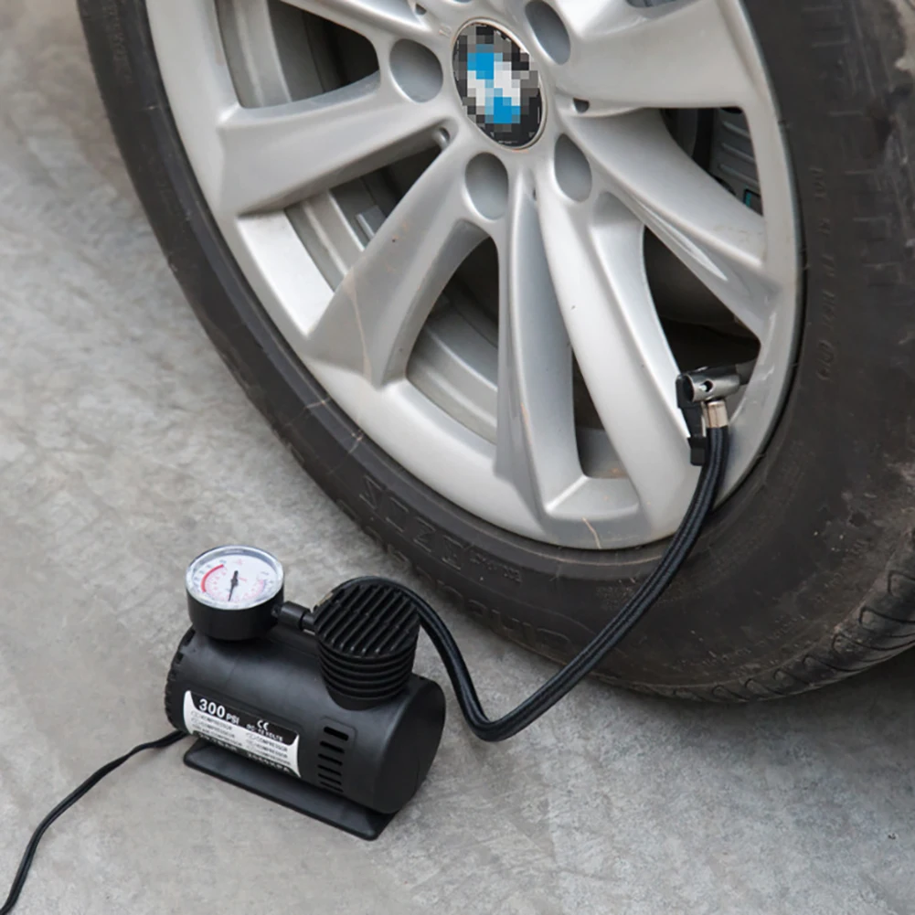 130W Tire Inflator Portable Air Compressor 12V 300PSI Air Pump With Tire Pressure Test Function Electric Inflator Pump