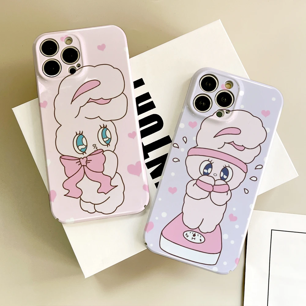 Cute E-Esther B-Bunny Phone Case For IPhone 16 15 14 13 12 11 Plus Pro Max Mini Glossy HD Hard Cover Film Shell