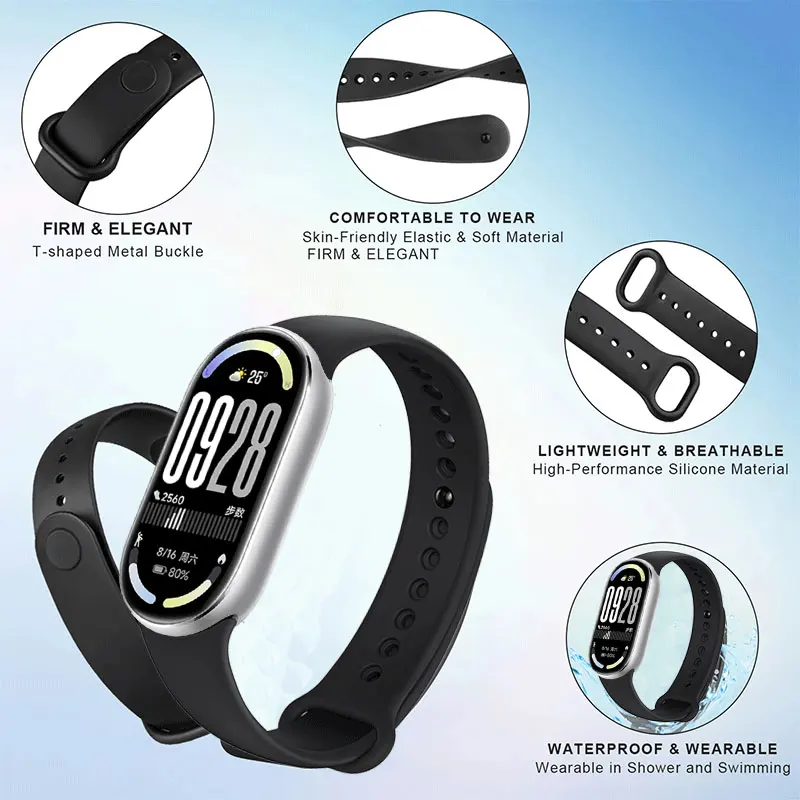 Silicone Strap+Watch Case For Xiaomi Smart Band 10 Soft Protective Case Replacement Bracelet For Xiaomi Mi Band 10 9 8 Correa view 4