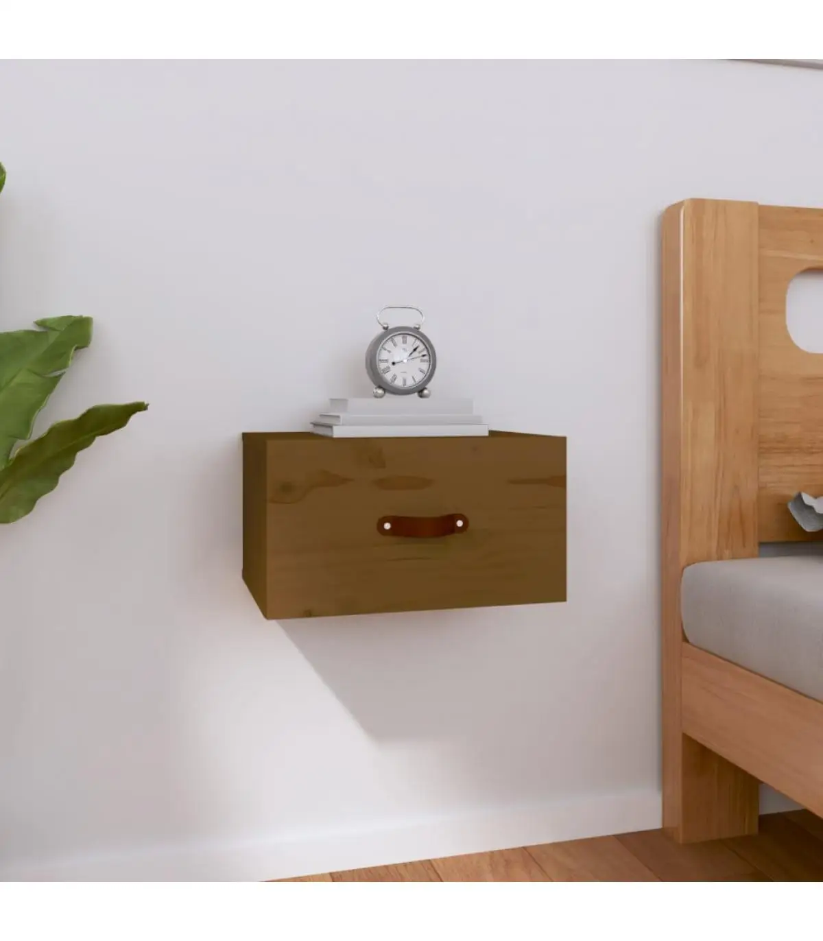 40x29,5x22 cm honey brown wall bedside table storage lockers