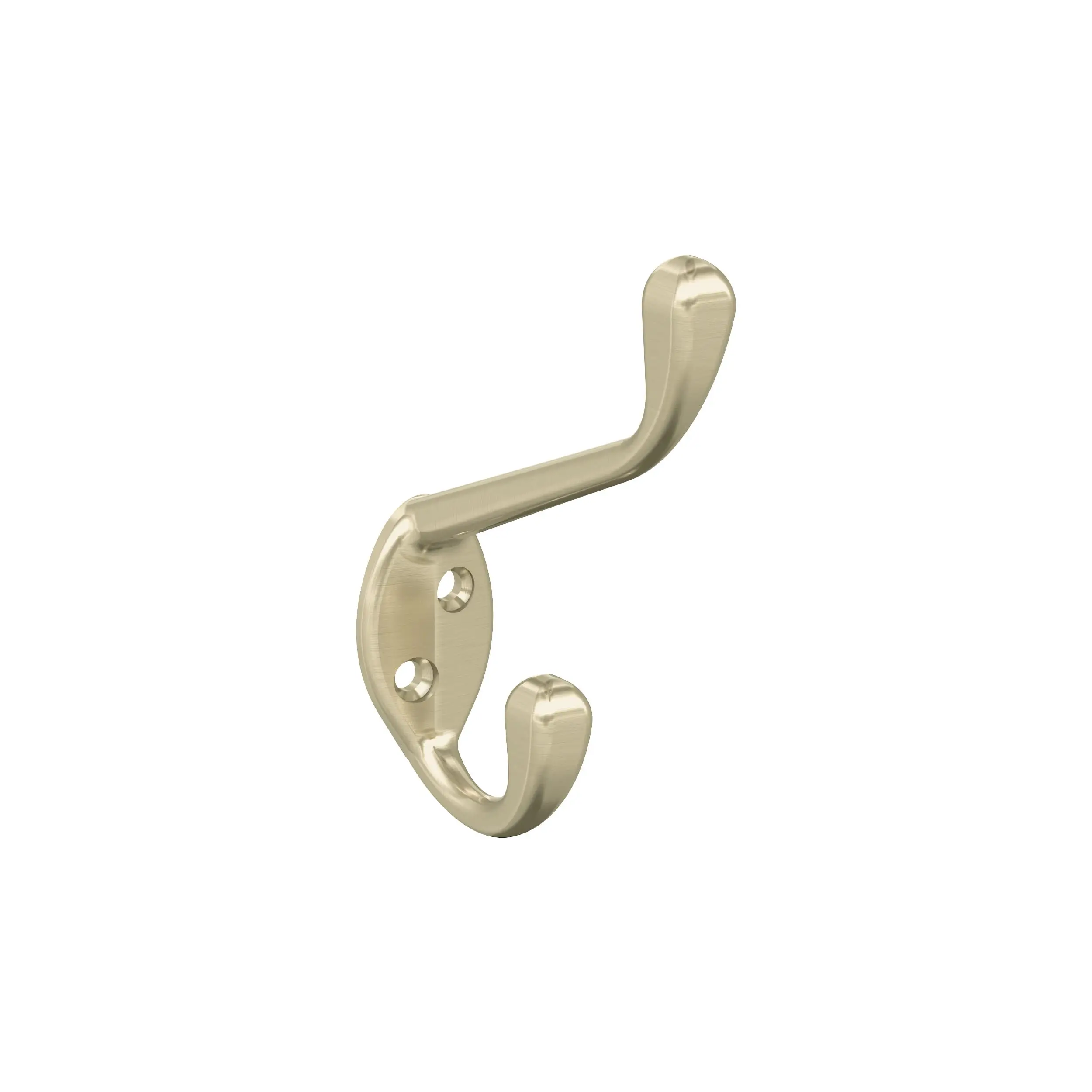 

Brushed Champagne Finish Dual Hook For Coats Hats Bags Towels Robes In Bathroom Bedroom Closet Entryway Laundry Office