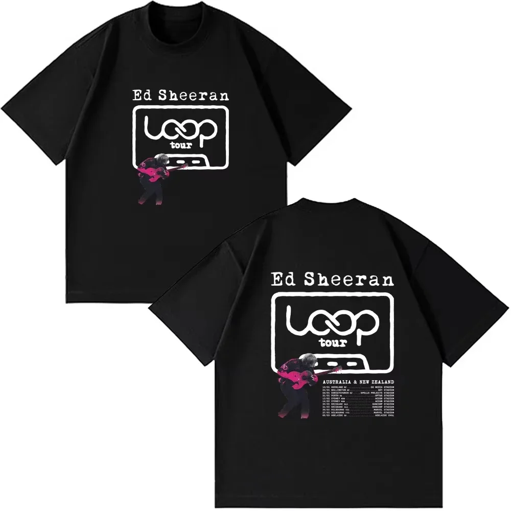 

Ed Sheeran LOOP Tour Men's and Women's Fashion 2025-26 Summer Pure Cotton 100% Printed Loose Casual T-shirt for Both Genders