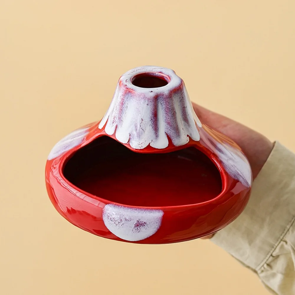

Ceramic Volcanic Shape Mosquito Incense Rack Fire-resistant Windproof Ceramic Incense Burner Portable Anti Scalding Holder