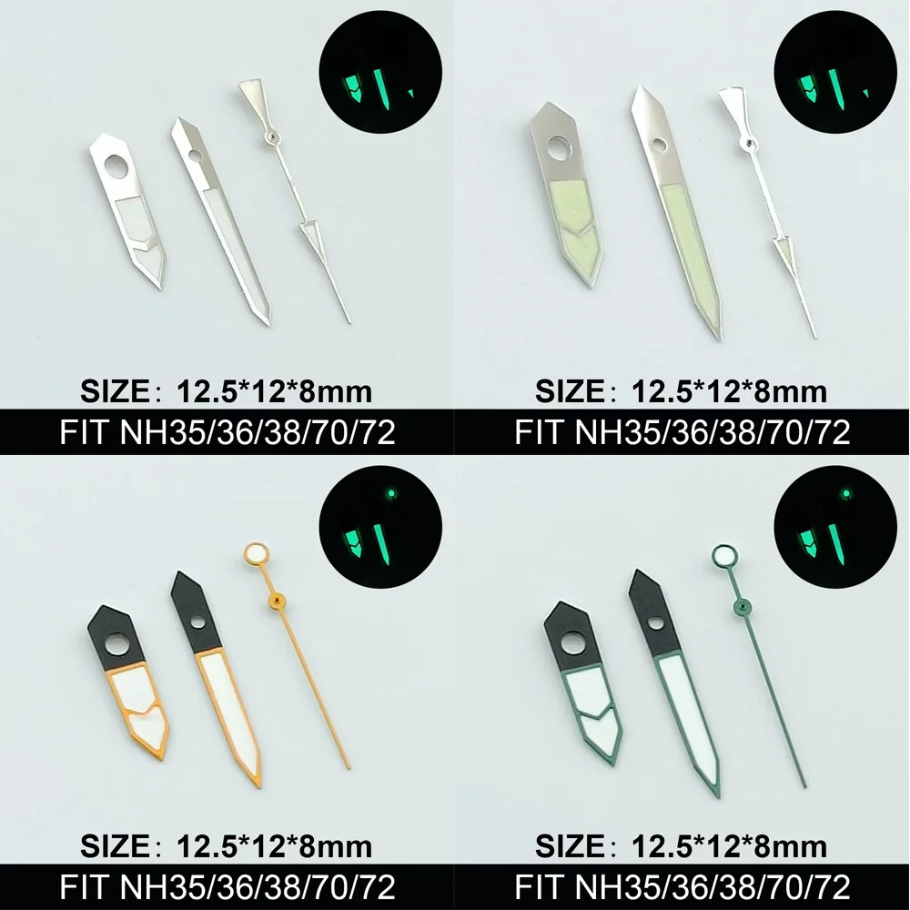 NH35 NH36 Grün leuchtende Uhrzeiger für Automatikwerk, Uhrenzubehör, Uhrenteile für Armbanduhren