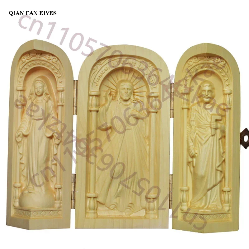 Wood Carving Jesus Sculptures And Figurines High-quality Folding Portable Home Room Office Statue Of A Catholic Figure