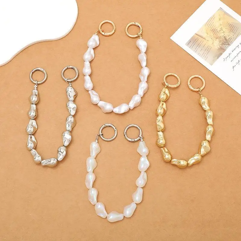Replacement Bag Accessories Irregular Pearl Chain Anti-Lost DIY Hardware Charm for Handbag Cell Phone Case Party Decor