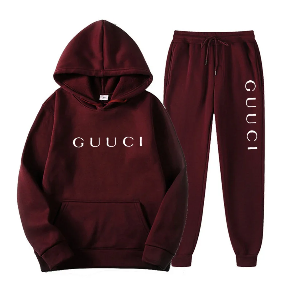 

Spring/autumn hooded pullover sweater + casual pants two-piece set for men - fitness, fashionable, jogging, sports outfit