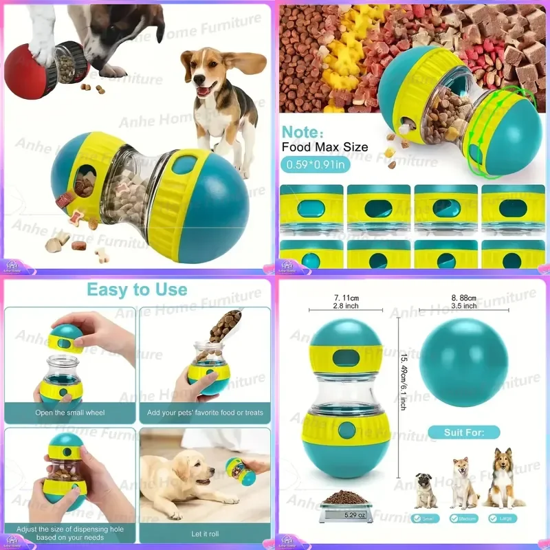 Interactive Dog Snack Dispenser Toy for Slow Feeding Healthy Eating Fun Puzzle Toy for Dogs Plastic Pet Toy Anti Boredom