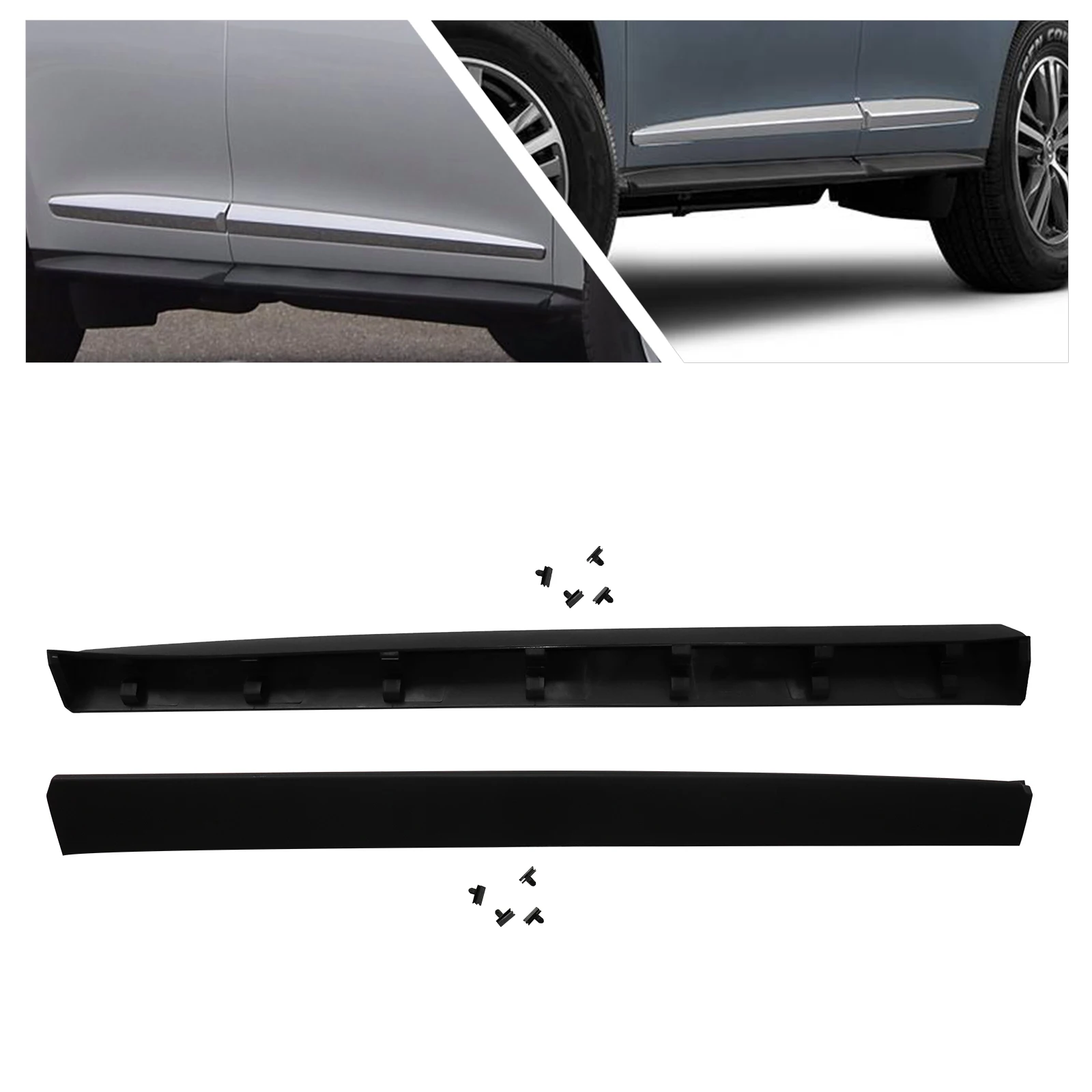 Left+Right Side Door Lower Molding Trims 1 Pair For Infiniti QX60 2016-2020