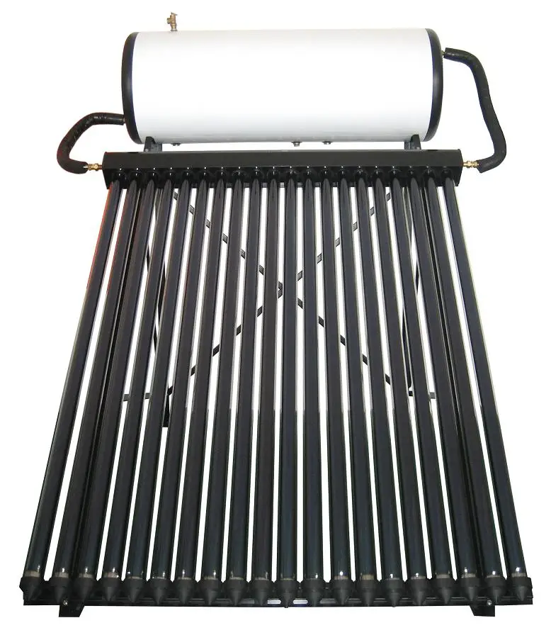 New design heat pipe solar collector with compact tank