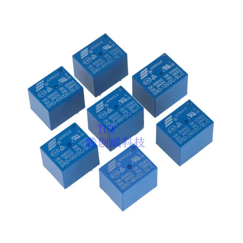 5PCS Power Relay SRD-03V 05V 06 09V 12V 24VDC-SL-A -SL-C 10A 54legs 5legs