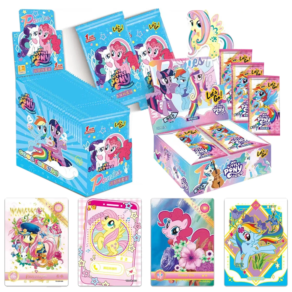 Kawaii Collectible Card My Little Pony Cards Glow Moon Rainbow Packs Twilight Packs Magic Parade SC SGR Cards Princess Toy Gift