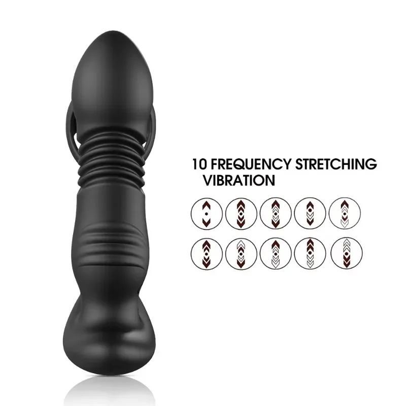 Male Thrusting Prostate Massager, Bluetooth App Vibrator, Telescopic Anal Plug, Wireless Remote Butt Plug, Sex Toy for Couples