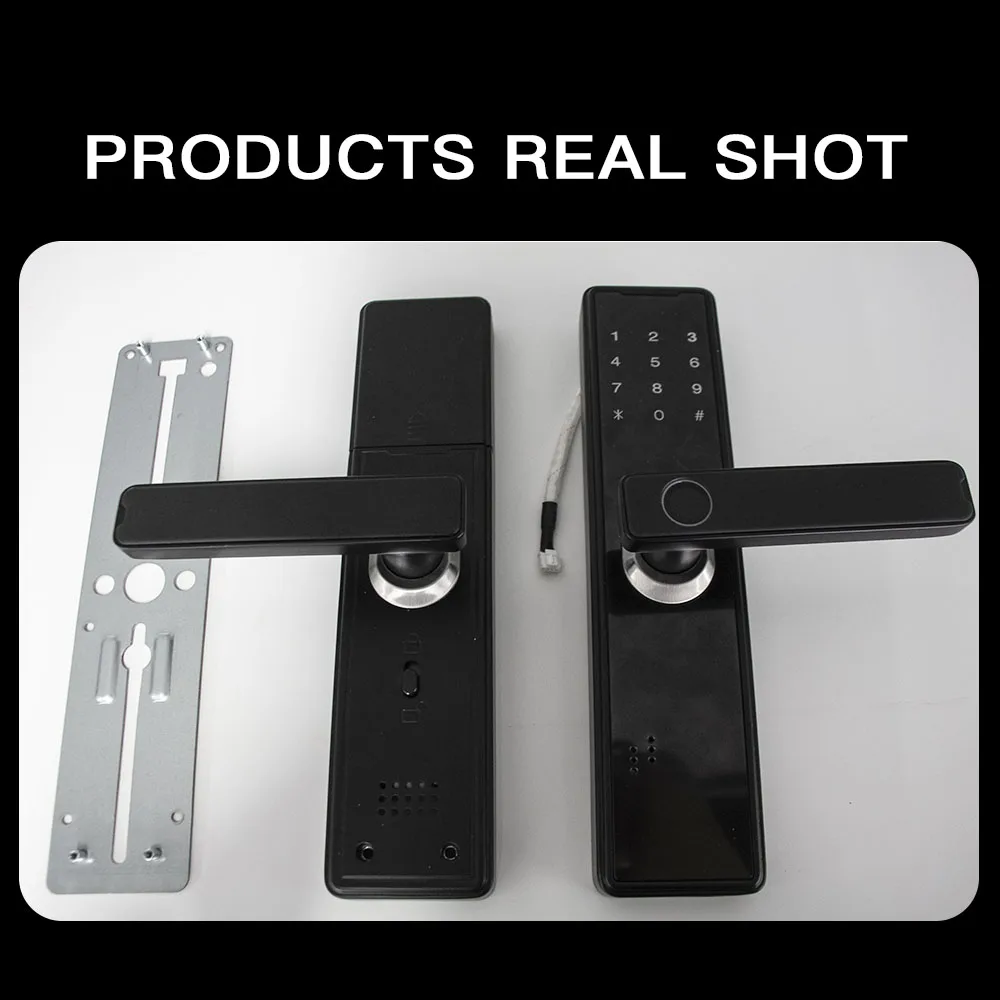 Imagem -05 - Tuya App Smart Electronic Door Lock Impressão Digital Biométrica Desbloqueio Remoto Cartão Keyless Bloqueio de Senha Novo