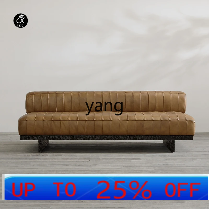 

LMM retro cowhide relief base sofa light luxury clothing store sales office model room sofa