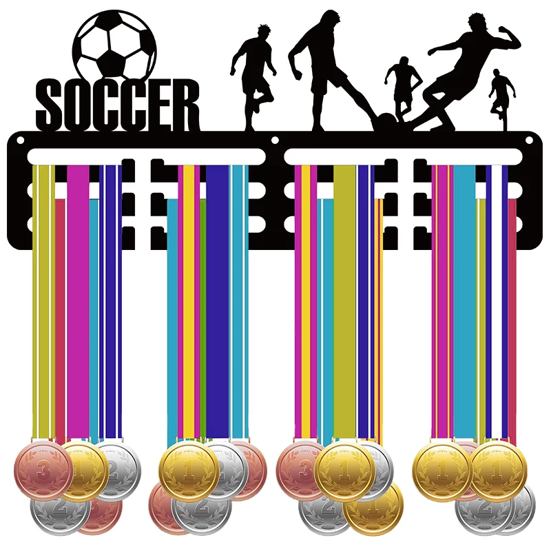 Football Medal Stand - Wall Mounted Display Stand for Storing Family Badges and Medalists Acrylic Soccer Medal Hanging