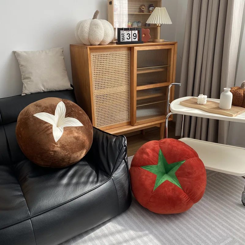 New Sofa Bay Window Cushion Bedroom Room Decoration Ins Style Cute Little Ornaments Mushroom Tomato Cushion Pillow