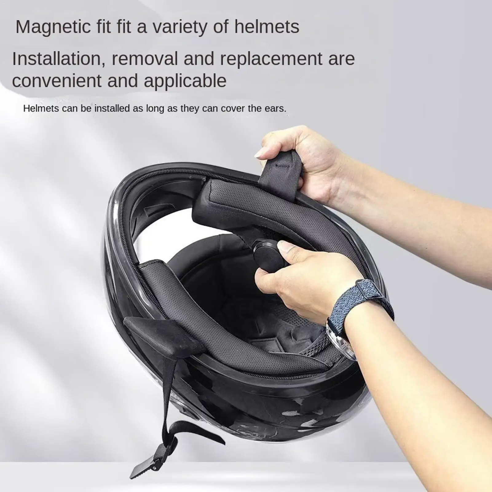 Motorcycle Helmet Headset Wireless Noise-Canceling Portable Motorcycle Helmet Headset For Women Men Riders Professionals Long