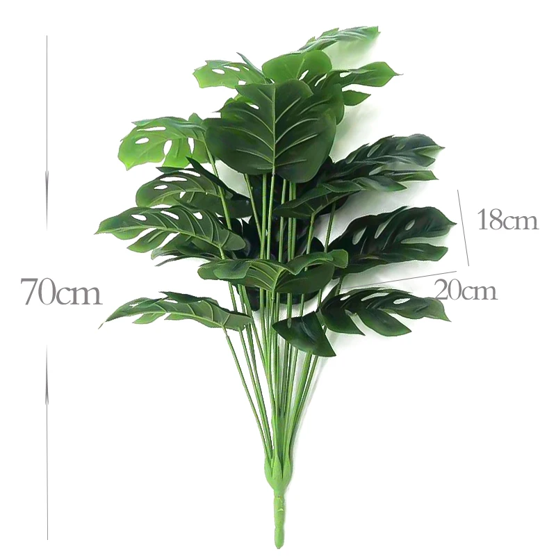 70cm 18 Forks Large Artificial Monstera Plants Fake Palm Tree Plastic  Turtle Leaves Green Tall Plants For Home Garden Room Decor - AliExpress 15