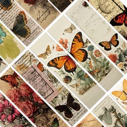 30PCS Retro Butterfly Bookmark Classical Art Card Notes Diary Marks Reading Pages Book Marks Student Supplies Bookmarks