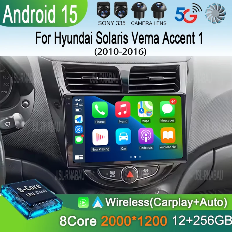

Android 15 For Hyundai Solaris Verna Accent 1 2010-2016 Car Radio Navigaion GPS Multimedia Video Player 2din DVD Head unit Audio