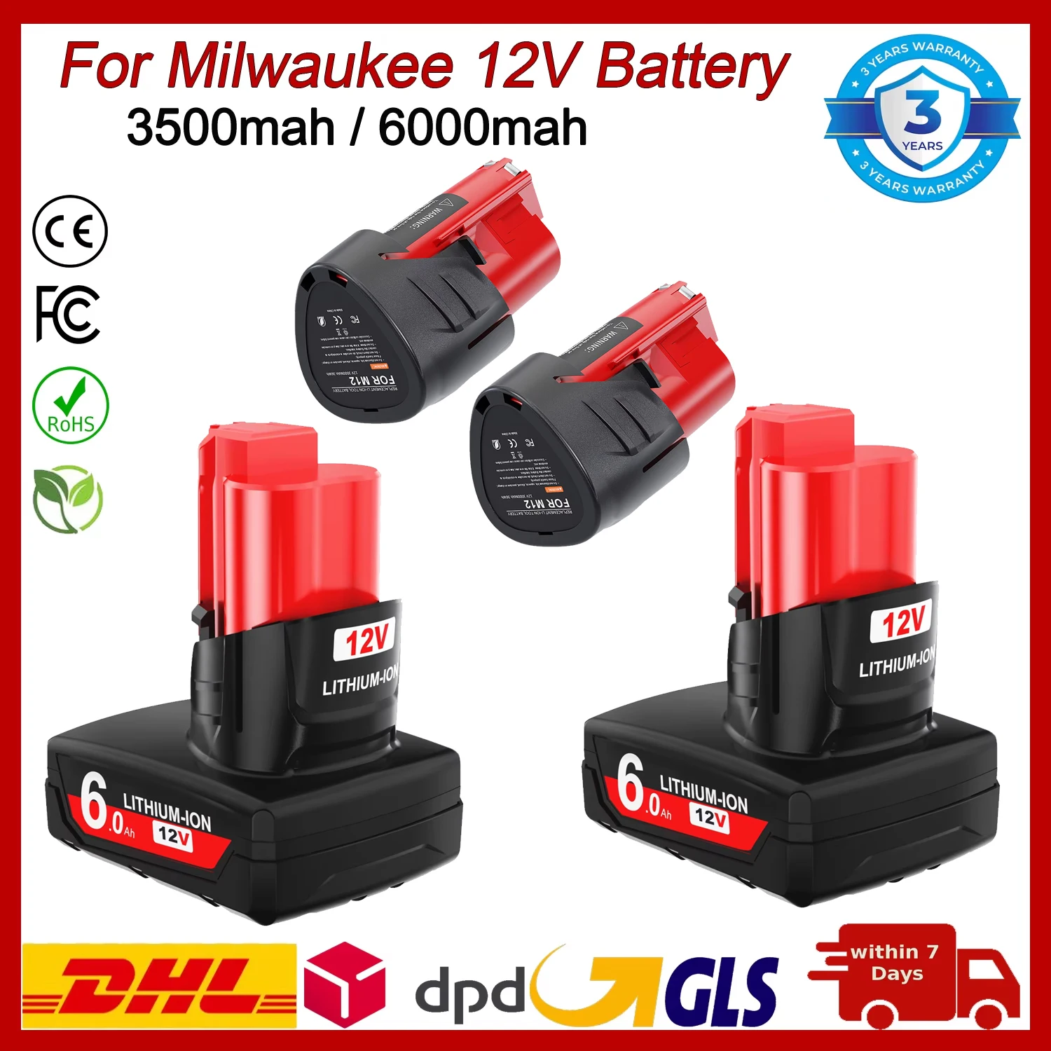 3,5 Ah/6,0 Ah Für Milwaukee 12 V Lithium-Ionen Akku Werkzeuge Akku Für Milwaukee M12 Schlagschrauber Elektrowerkzeuge