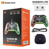 Original BIGBIG WON Rainbow Lite S Gaming Controller Wired Gamepad for Switch/Win 10 11 PS4 Hair Trigger via R90 PC 3.5MM Audio