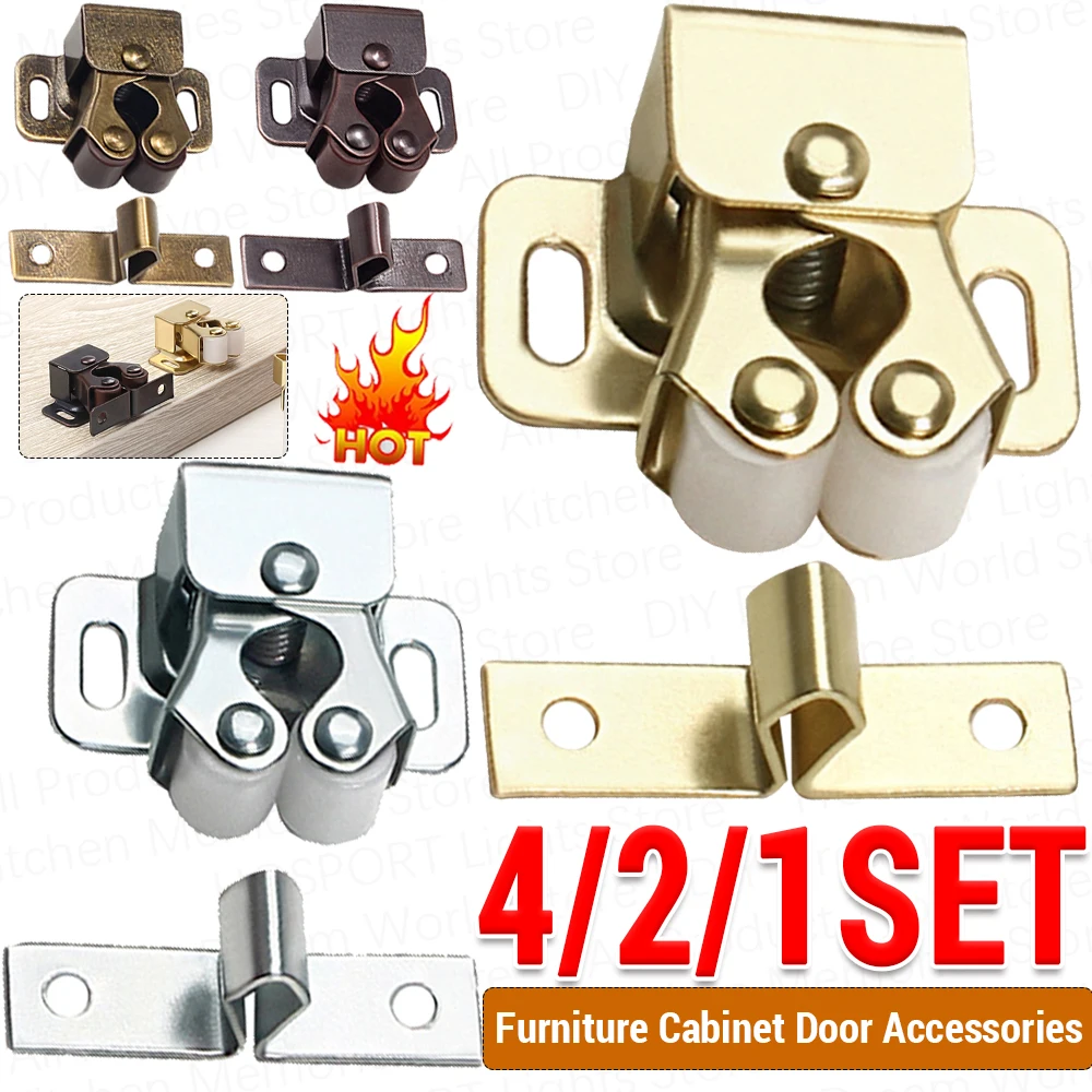1-4PCS Wardrobe Cabinet Door Clips Catches Magnet Cabinet Door Touch Beads Stoppers Buffer Cabinet Locks Hardware Fittings Acces