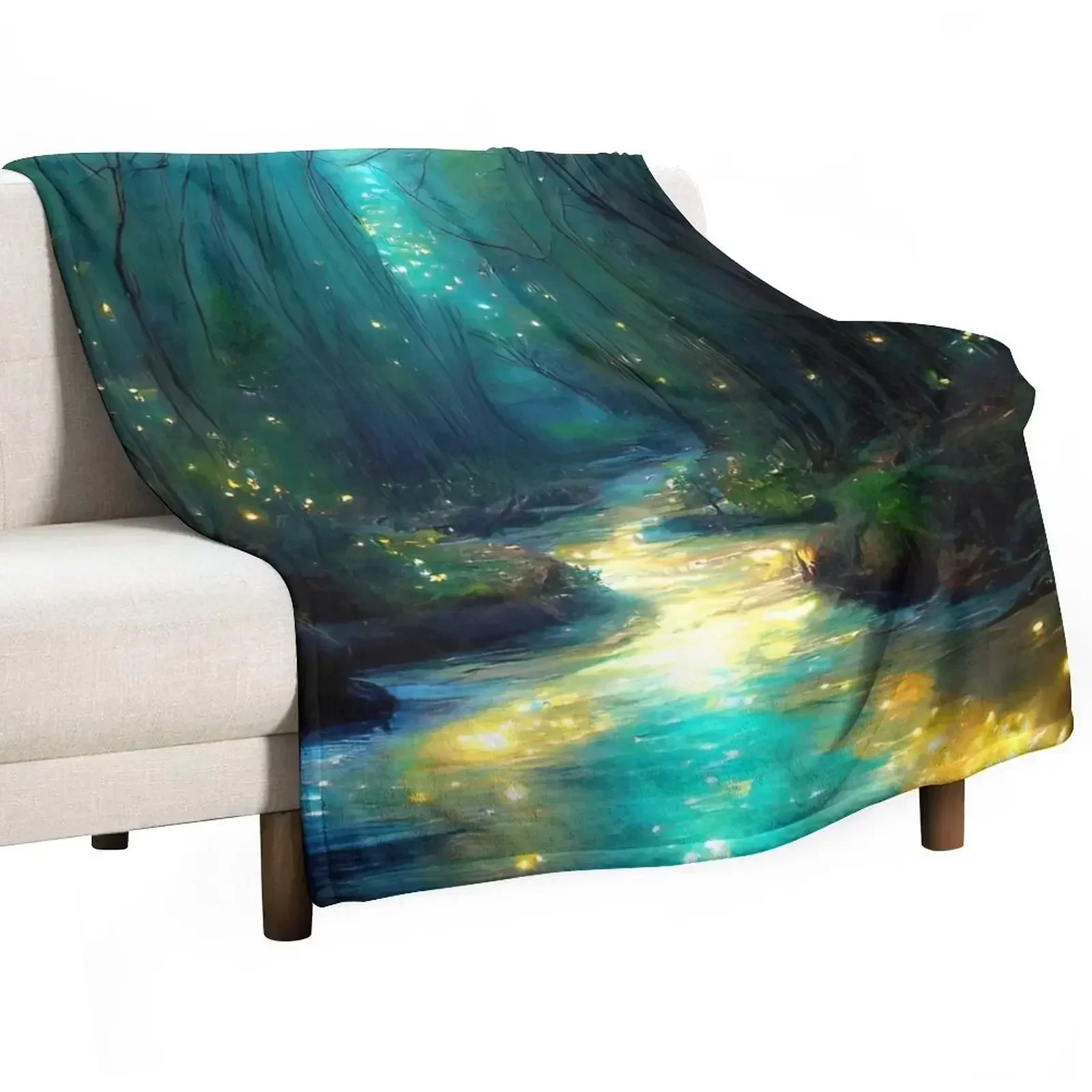 River of Light Throw Blanket wednesday For Decorative Sofa Furry Blankets