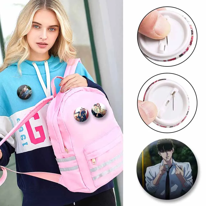 Kirishima Miyama Yoshino Somei Icons Lapel Badges Anime Yakuza Fiance Snap-in Brooch for Bag Accessories Decoration Pins